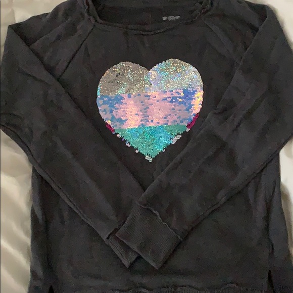 Girls flip sequin crewneck sweatshirt size 10/12 - Picture 2 of 2